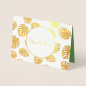 Monstera Tropical Weddenschap Bedankt Folie Kaarten (Voorkant)