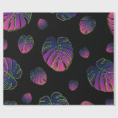 Monstera Tropisch Blad Illustratiepatroon Cadeaupapier (Vlak)