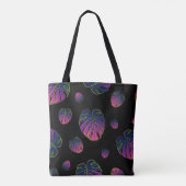 Monstera Tropisch Blad Illustratiepatroon Tote Bag (Achterkant)