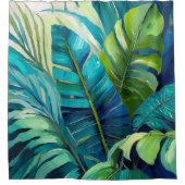 Monstera Tropisch Blad Tapijt Douchegordijn (Voorkant)