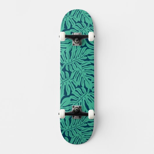 Monstera Tropisch Bladpatroon Persoonlijk Skateboard (Voorkant)