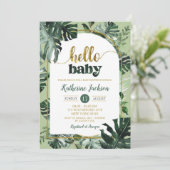 Monstera Tropisch groen Baby shower Kaart (Staand voorkant)