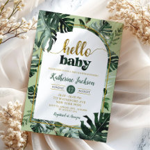 Monstera Tropisch groen Baby shower