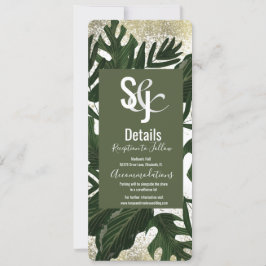 Monstera Tropisch Nep Goud Spat Details Kaart