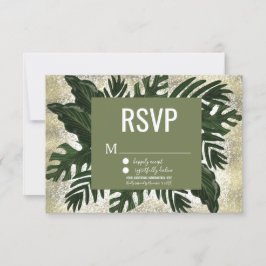 Monstera Tropisch Nep Goud Spat RSVP Kaart