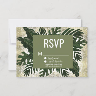 Monstera Tropisch Nep Goud Spat RSVP Kaart