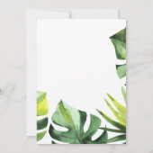 Monstera Tropisch Oerwoud Verjaardagsfeestuitnodig Kaart (Achterkant)