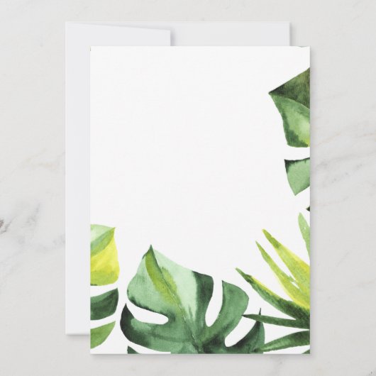 Monstera Tropisch Oerwoud Verjaardagsfeestuitnodig Kaart (Achterkant)