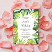 Monstera Tropisch Oerwoud Verjaardagsfeestuitnodig Kaart