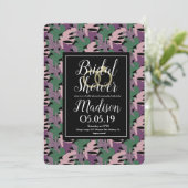 Monstera Tropisch Paars Faux Gold Vrijgezellenfees Kaart (Staand voorkant)