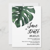 Monstera Tropisch Palmblad Sla de datum op Save The Date (Voorkant)