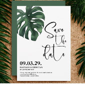 Monstera Tropisch Palmblad Sla de datum op Save The Date
