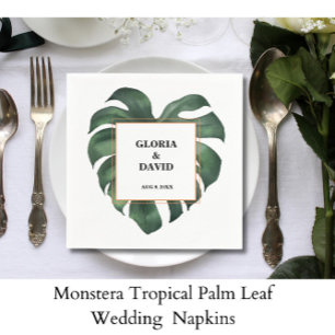 Monstera Tropisch Palmblad Trouw Servetten