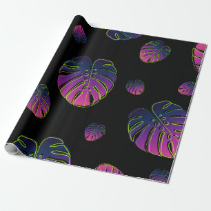 Monstera Tropische Blad Illustratie Patroon Cadeaupapier