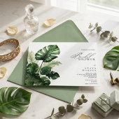 Monstera Tropische Bruiloft Uitnodiging