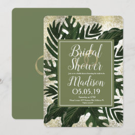 Monstera Tropische Nef Gold Spat Water Bruiloftsfe Kaart