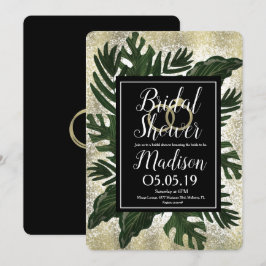 Monstera Tropische Nef Gold Spat Water Bruiloftsfe Kaart