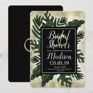 Monstera Tropische Nef Gold Spat Water Bruiloftsfe Kaart