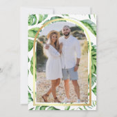 Monstera Tropische Palm Foto Bruiloft Save The Date (Achterkant)