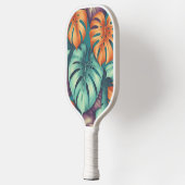 Monstera Tropische Waterverf Groene Palmbladeren Pickleball Paddle (Links)