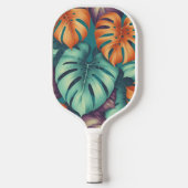 Monstera Tropische Waterverf Groene Palmbladeren Pickleball Paddle (Voorkant)