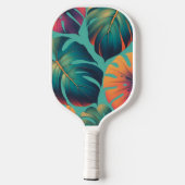 Monstera Tropische Waterverf Groene Palmbladeren Pickleball Paddle (Achterkant)