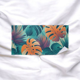 Monstera Tropische Waterverf Groene Palmbladeren Strandlaken