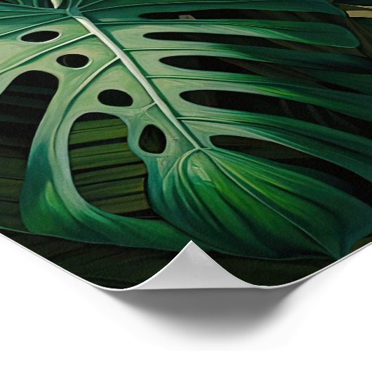 Monstera verlaat Art Print Poster (Hoek)