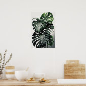 Monstera verlaat Art Print Poster (Keuken)