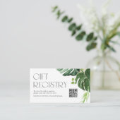 Monstera verlaat Baby shower QR Code Registry Informatiekaartje (Staand voorkant)