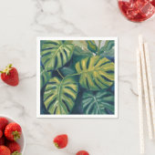 Monstera verlaat botanische Waterverf Servet (Insitu)