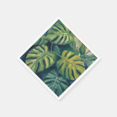 Monstera verlaat botanische Waterverf Servet (Hoek)