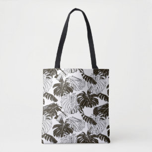 Monstera verlaat naadloos patroon tote bag