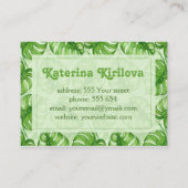 Monstera verlaat tropisch ontwerp visitekaartje (Achterkant)