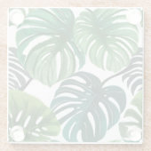 Monstera verlaat Waterverf botanische kunst Glazen Onderzetter (Achterkant)