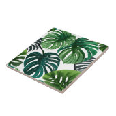 Monstera verlaat Waterverf botanische kunst Tegeltje (Zijkant)