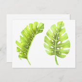 Monstera verlaat Waterverf Briefkaart (Voorkant / Achterkant)
