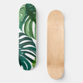 Monstera verlaat Waterverf Persoonlijk Skateboard (Voorkant)