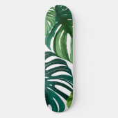 Monstera verlaat Waterverf Persoonlijk Skateboard (Voorkant)