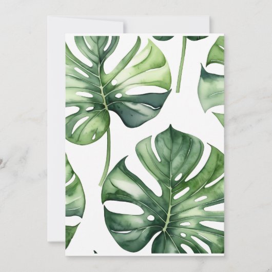 Monstera verlaat Waterverf schilderij Kaart (Voorkant)