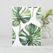 Monstera verlaat Waterverf schilderij Kaart (Staand voorkant)