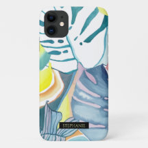 Monstera Waterverf Abstract Kunstnaam Telefoongeva