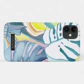 Monstera Waterverf Abstract Kunstnaam Telefoongeva Case-Mate iPhone Case (Achterkant (horizontaal))