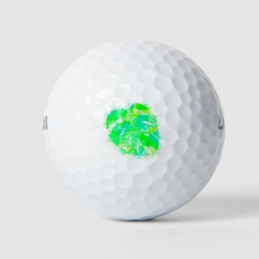 Monstera Waterverf Golfballen (Voorkant)