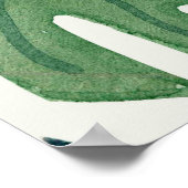 Monstera Waterverf: groene naadloze textuur. Poster (Hoek)