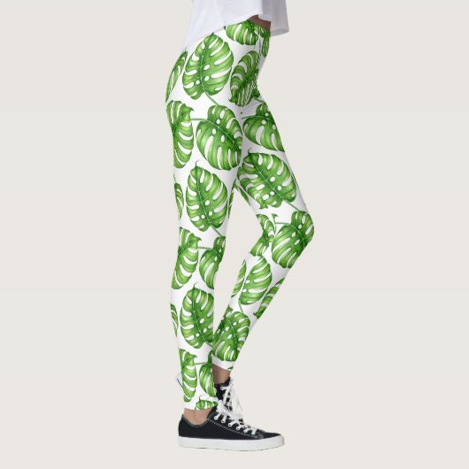 Monstera waterverf leggings (Rechts)