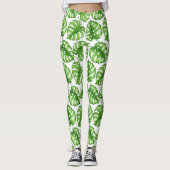 Monstera waterverf leggings (Voorkant)