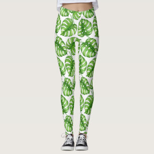 Monstera waterverf leggings