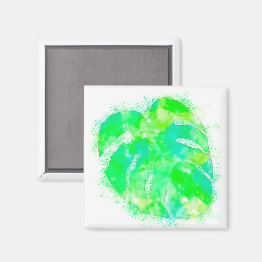 Monstera Waterverf Magneet (Voorkant / Achterkant)