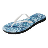 Monstera waterverf patroon blauw teenslippers (Schuin)